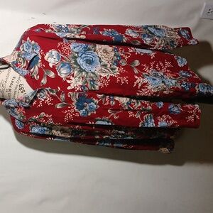 Cabin Creek Women's Corduroy Long Sleeve Floral Shirt Size Large